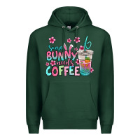Sports Green some bunny needs coffee easter Premium Hoodie - Jasminsmagicworld