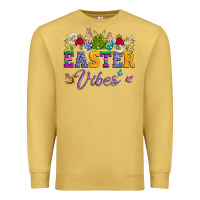 Antique Gold easter vibes and butterfly with bunny and flowers Premium Sweatshirt - Artiststas