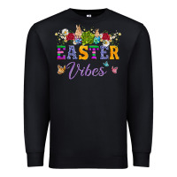 Black easter vibes and butterfly with bunny and flowers Premium Sweatshirt - Artiststas