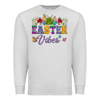 Dove Grey easter vibes and butterfly with bunny and flowers Premium Sweatshirt - Artiststas