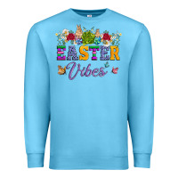 Ocean Blue easter vibes and butterfly with bunny and flowers Premium Sweatshirt - Artiststas