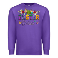 Purple easter vibes and butterfly with bunny and flowers Premium Sweatshirt - Artiststas