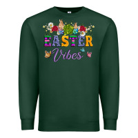 Sports Green easter vibes and butterfly with bunny and flowers Premium Sweatshirt - Artiststas