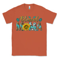 Copper Western Blessed Mama with Leopard and Sunflower Classic Tee - texasbilliewilder