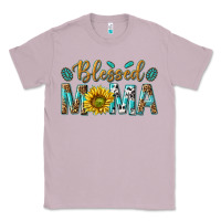 Lilac Western Blessed Mama with Leopard and Sunflower Classic Tee - texasbilliewilder