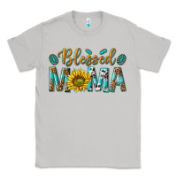 Moon Dust Western Blessed Mama with Leopard and Sunflower Classic Tee - texasbilliewilder