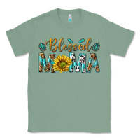 Sage Western Blessed Mama with Leopard and Sunflower Classic Tee - texasbilliewilder