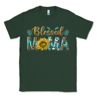 Western Blessed Mama With Leopard And Sunflower Classic Tee | Teevron