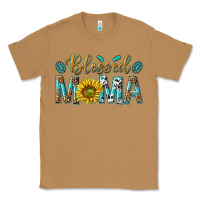 Toasted Coconut Western Blessed Mama with Leopard and Sunflower Classic Tee - texasbilliewilder
