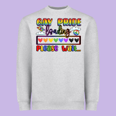 Gay Pride Loading Please Wait Heavyweight Sweatshirt Designed By Lillyallendesigns