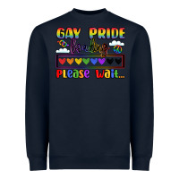 Navy gay pride loading please wait Heavyweight Sweatshirt - LillyAllenDesigns