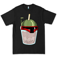 Black bubble fett boba tea funny sci fi pun pearl milk tea gift t shirt Premium Tee - minhPixels