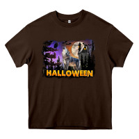 Chocolate Brown Halloween Wolf Heavy Core Tee - LillyAllenDesigns