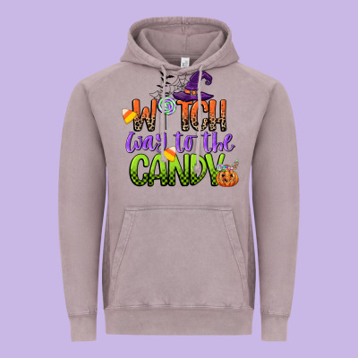 Witch Way To The Candy Vintage Hoodie Designed By Cowgirlartshop