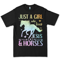 Black Jesus And Horses, Horse Gifts For Girls, Women Premium Tee - minhPixels
