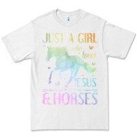 White Jesus And Horses, Horse Gifts For Girls, Women Premium Tee - minhPixels