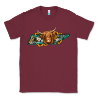 Burgundy tennessee map long haired cow Classic Tee - Jasminsmagicworld