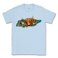 Dusty Blue tennessee map long haired cow Classic Tee - Jasminsmagicworld
