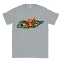 Heather Grey tennessee map long haired cow Classic Tee - Jasminsmagicworld