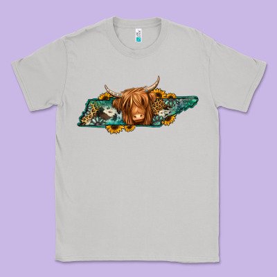Tennessee Map Long Haired Cow Classic Tee Designed By Jasminsmagicworld
