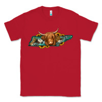 Red tennessee map long haired cow Classic Tee - Jasminsmagicworld