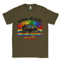 Army Green wishing all of the homophobes uncomfortable month Classic Tee - Artiststas