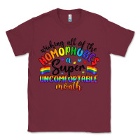 Burgundy wishing all of the homophobes uncomfortable month Classic Tee - Artiststas