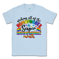Dusty Blue wishing all of the homophobes uncomfortable month Classic Tee - Artiststas