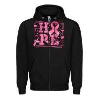 Black hope breast cancer awareness ribbon Zipper Hoodie - LillyAllenDesigns
