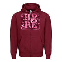 Burgundy hope breast cancer awareness ribbon Zipper Hoodie - LillyAllenDesigns