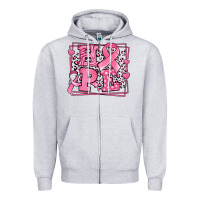 Heather Grey hope breast cancer awareness ribbon Zipper Hoodie - LillyAllenDesigns