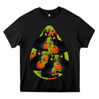 Black Black Cat Halloween Teardrop Heavy Core Tee - LillyAllenDesigns