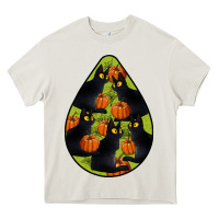 Cream Black Cat Halloween Teardrop Heavy Core Tee - LillyAllenDesigns