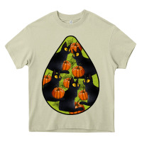 Mossy Black Cat Halloween Teardrop Heavy Core Tee - LillyAllenDesigns