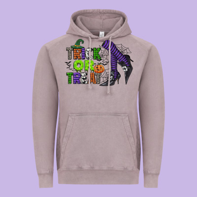 Trick Or Treat Vintage Hoodie Designed By Cowgirlartshop