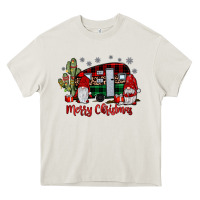 Cream merry christmas gnome caravan Heavy Core Tee - JahusDesignShop
