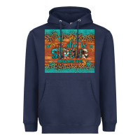 Navy she is strong gemstone sunflower leopard Heavyweight Hoodie - Artiststas