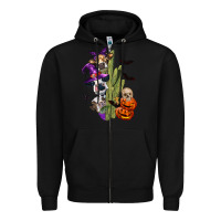 Black halloween cows Zipper Hoodie - LillyAllenDesigns