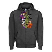 Charcoal Heather halloween cows Zipper Hoodie - LillyAllenDesigns