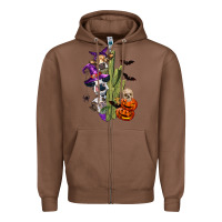 Chestnut halloween cows Zipper Hoodie - LillyAllenDesigns