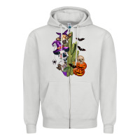 Dove Grey halloween cows Zipper Hoodie - LillyAllenDesigns