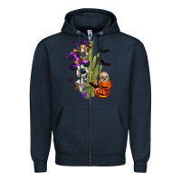 Navy halloween cows Zipper Hoodie - LillyAllenDesigns