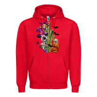 Red halloween cows Zipper Hoodie - LillyAllenDesigns