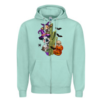 Seafoam halloween cows Zipper Hoodie - LillyAllenDesigns