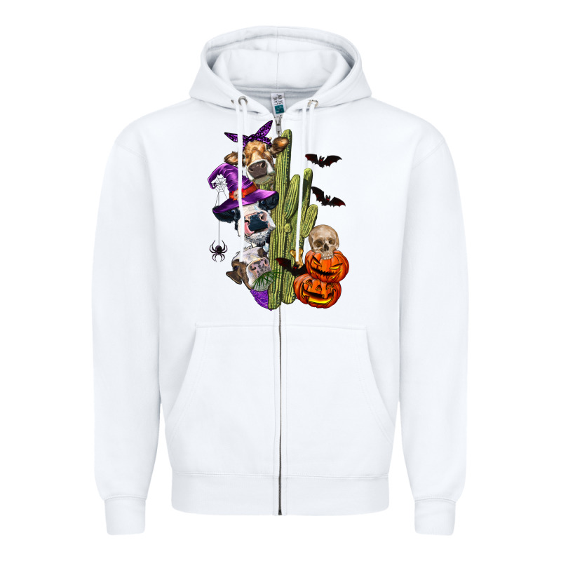 Halloween Cows Zipper Hoodie by LillyAllenDesigns | Teevron