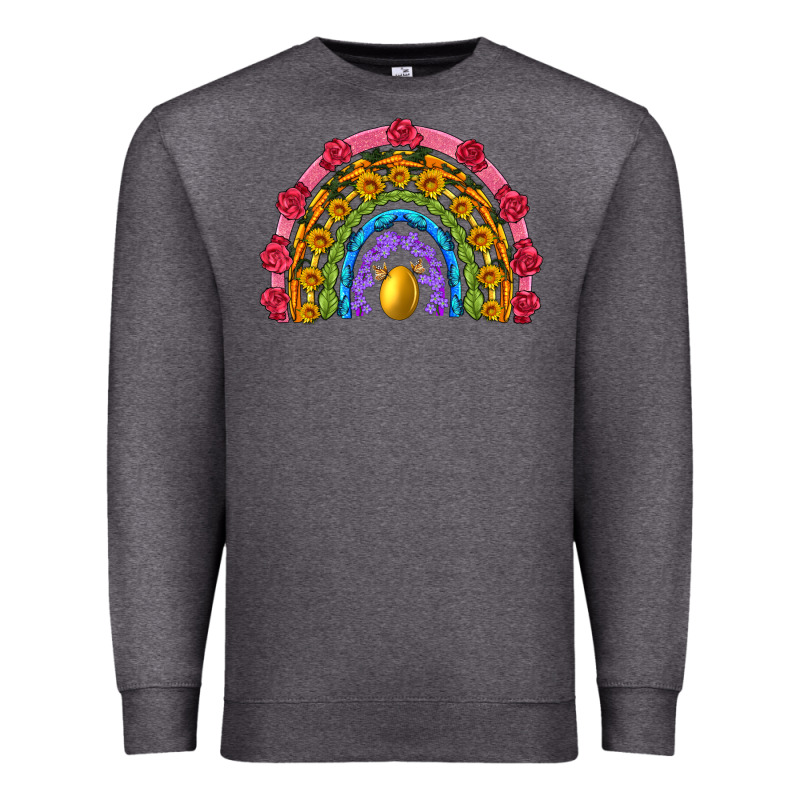 Easter And Spring With Flowers Carrots Butterfly And Sunflower Rainbow Premium Sweatshirt by Artiststas | Teevron