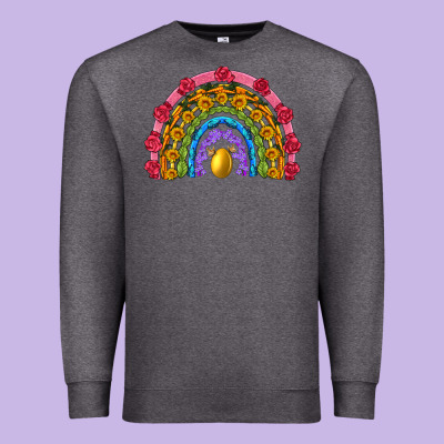 Easter And Spring With Flowers Carrots Butterfly And Sunflower Rainbow Premium Sweatshirt Designed By Artiststas
