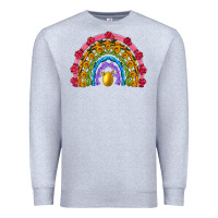 Heather Grey easter and spring with flowers carrots butterfly and sunflower rainbow Premium Sweatshirt - Artiststas