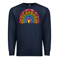 Navy easter and spring with flowers carrots butterfly and sunflower rainbow Premium Sweatshirt - Artiststas