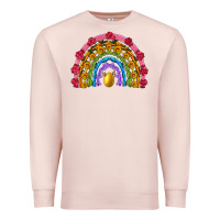 Pale Pink easter and spring with flowers carrots butterfly and sunflower rainbow Premium Sweatshirt - Artiststas
